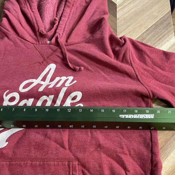 American Eagle Hoodie Sweatshirt Distressed Logo Womens Medium - Picture 4 of 7